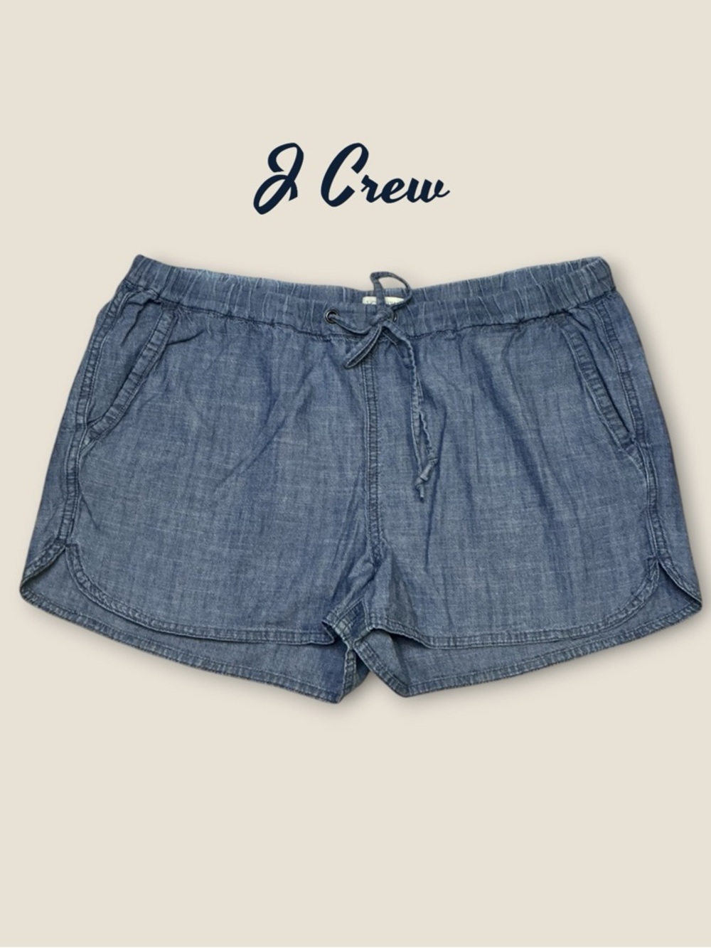 🌺J. Crew Chambray Drawstring Shorts - Blue